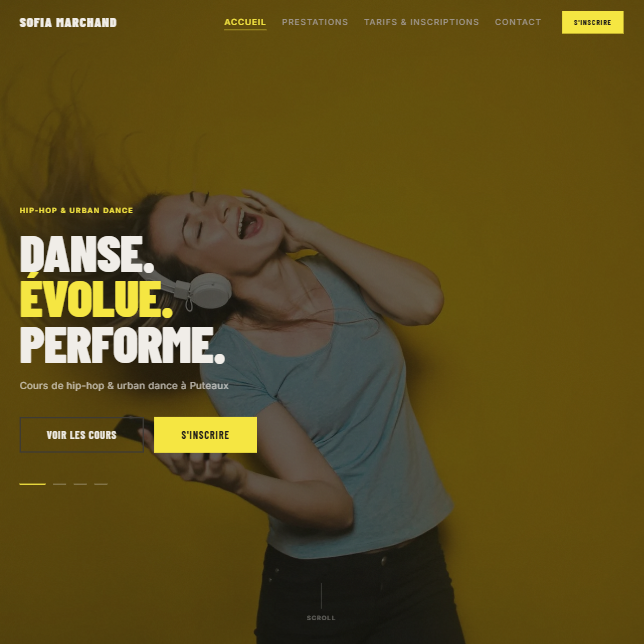 Capture d'écran du site Urban Move Studio